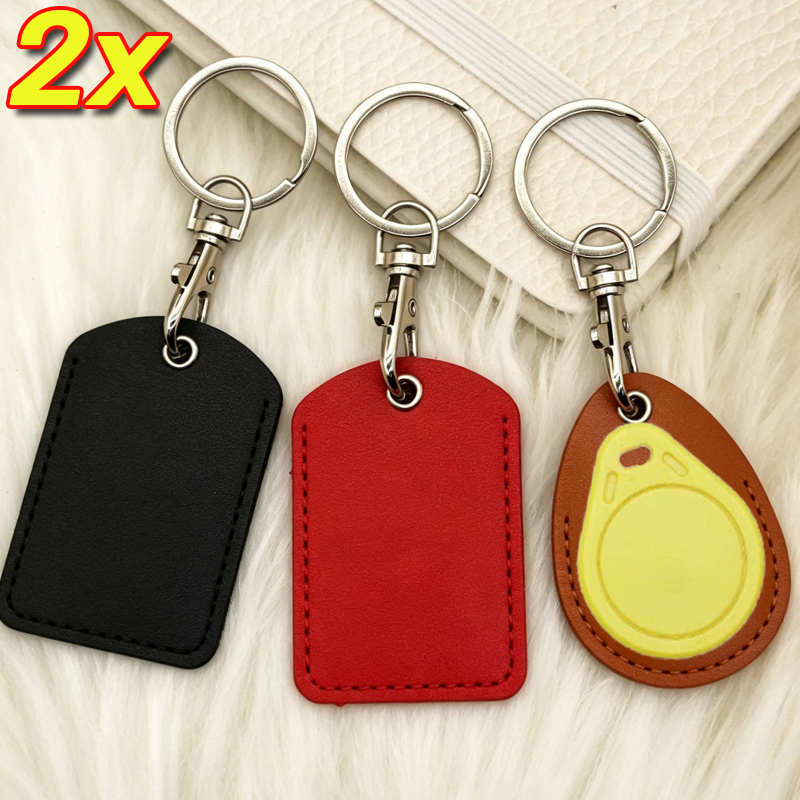 Chain Lock Combination - Porte-cartes d'accès en cuir avec porte-clés