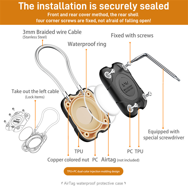 Support AirTag avec câble méta - Chain Lock Combination avis et prix